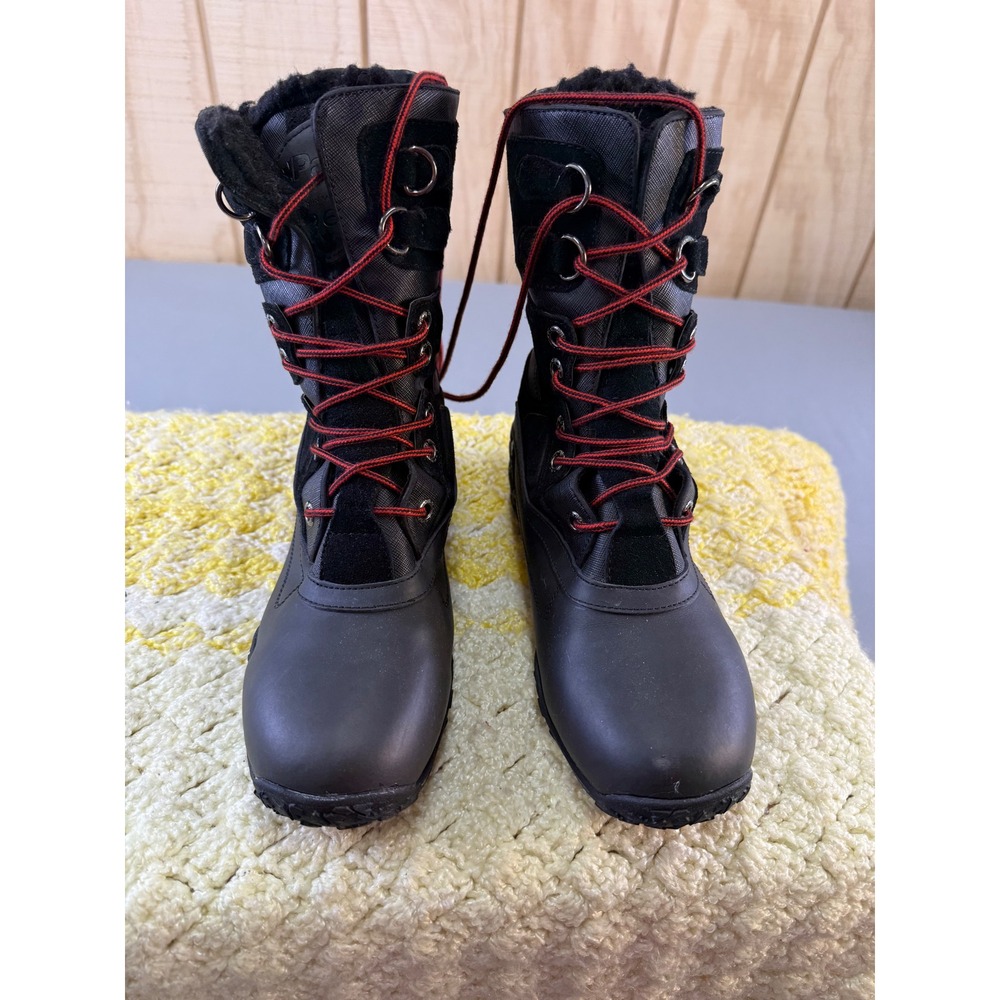 Pajar Canada Waterproof Winter Snow Boots Black Red Laces Womens 8-8.5 beautiful - Picture 3 of 16